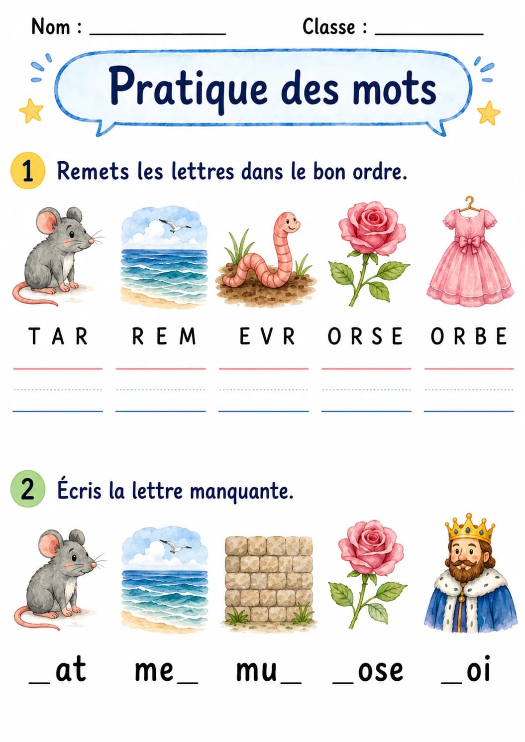 French Letter R Phonics Worksheets Pack page 6 printable worksheet preview