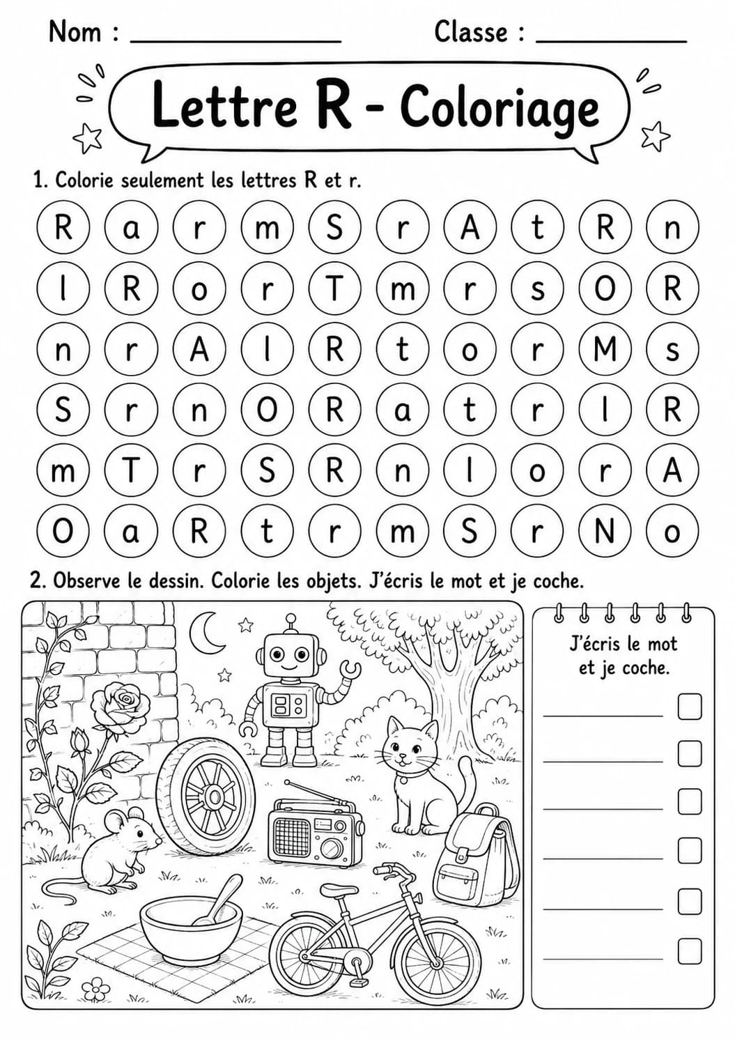 French Letter R Phonics Worksheets Pack page 10 printable worksheet preview