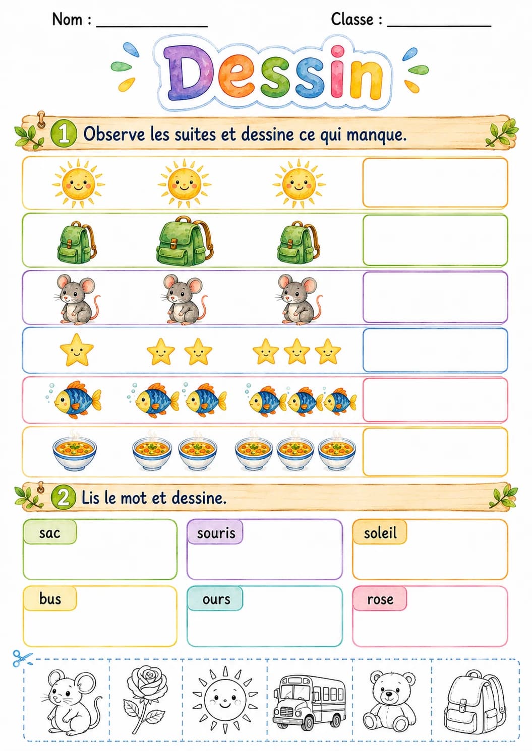 French Letter S Phonics Worksheets Pack printable worksheet pack preview from KiwiBee