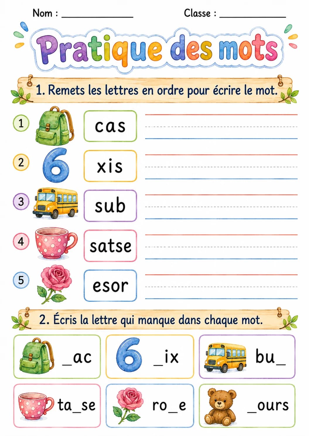 French Letter S Phonics Worksheets Pack page 3 printable worksheet preview