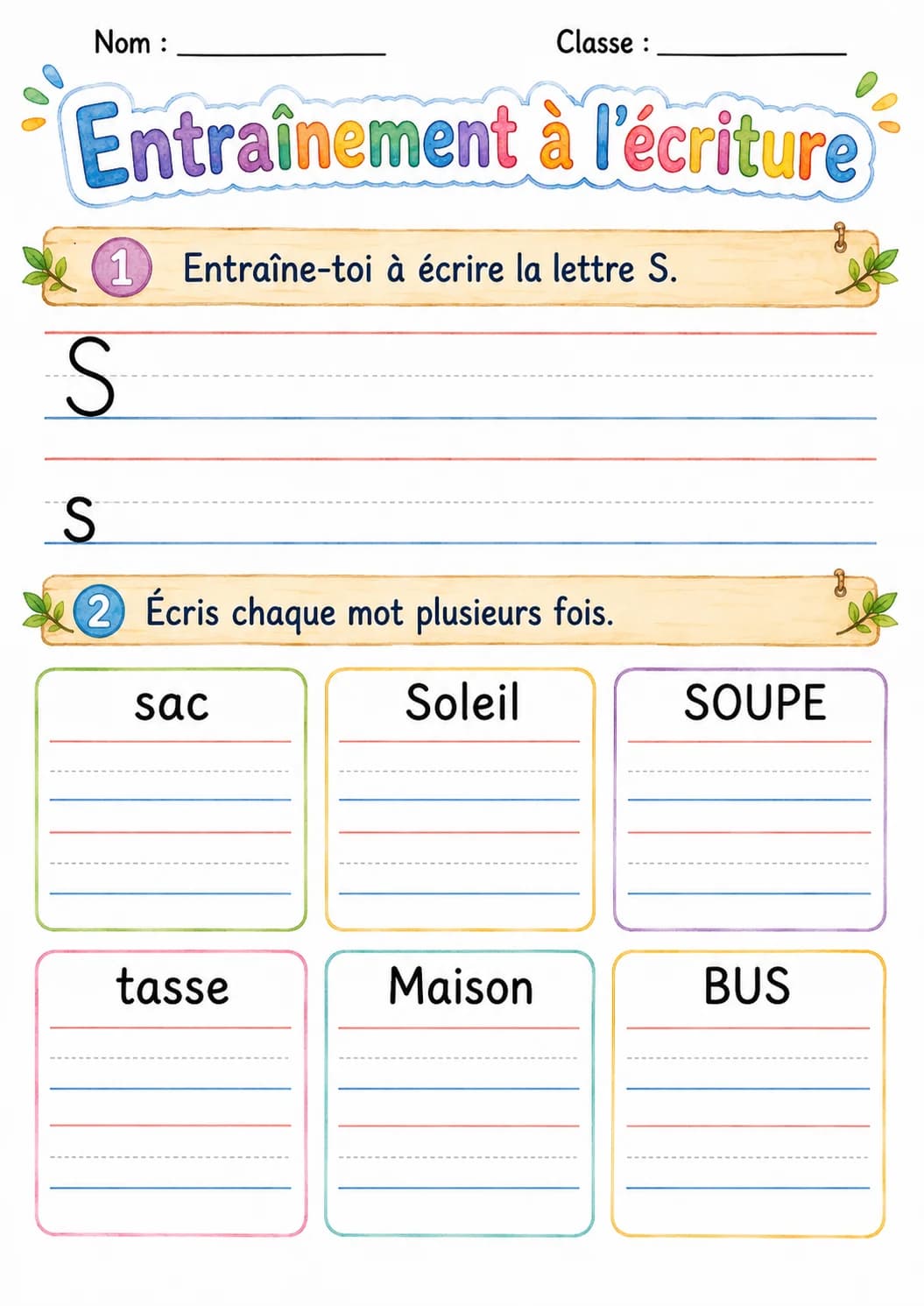 French Letter S Phonics Worksheets Pack page 4 printable worksheet preview