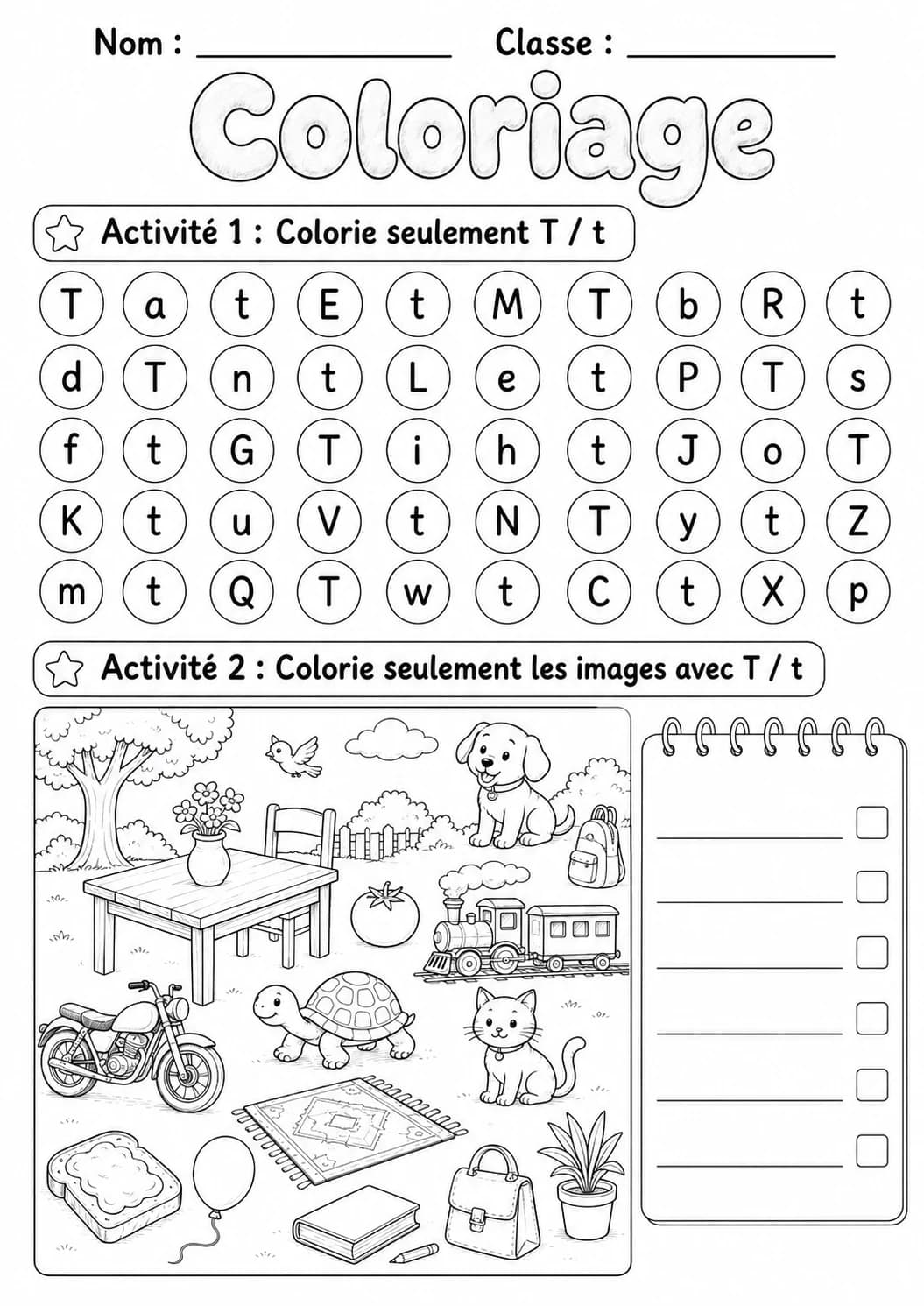 French Letter T Phonics Worksheets Pack page 3 printable worksheet preview