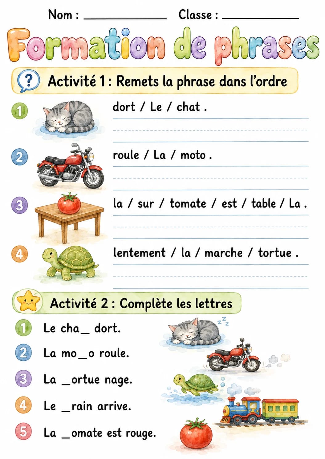 French Letter T Phonics Worksheets Pack page 6 printable worksheet preview