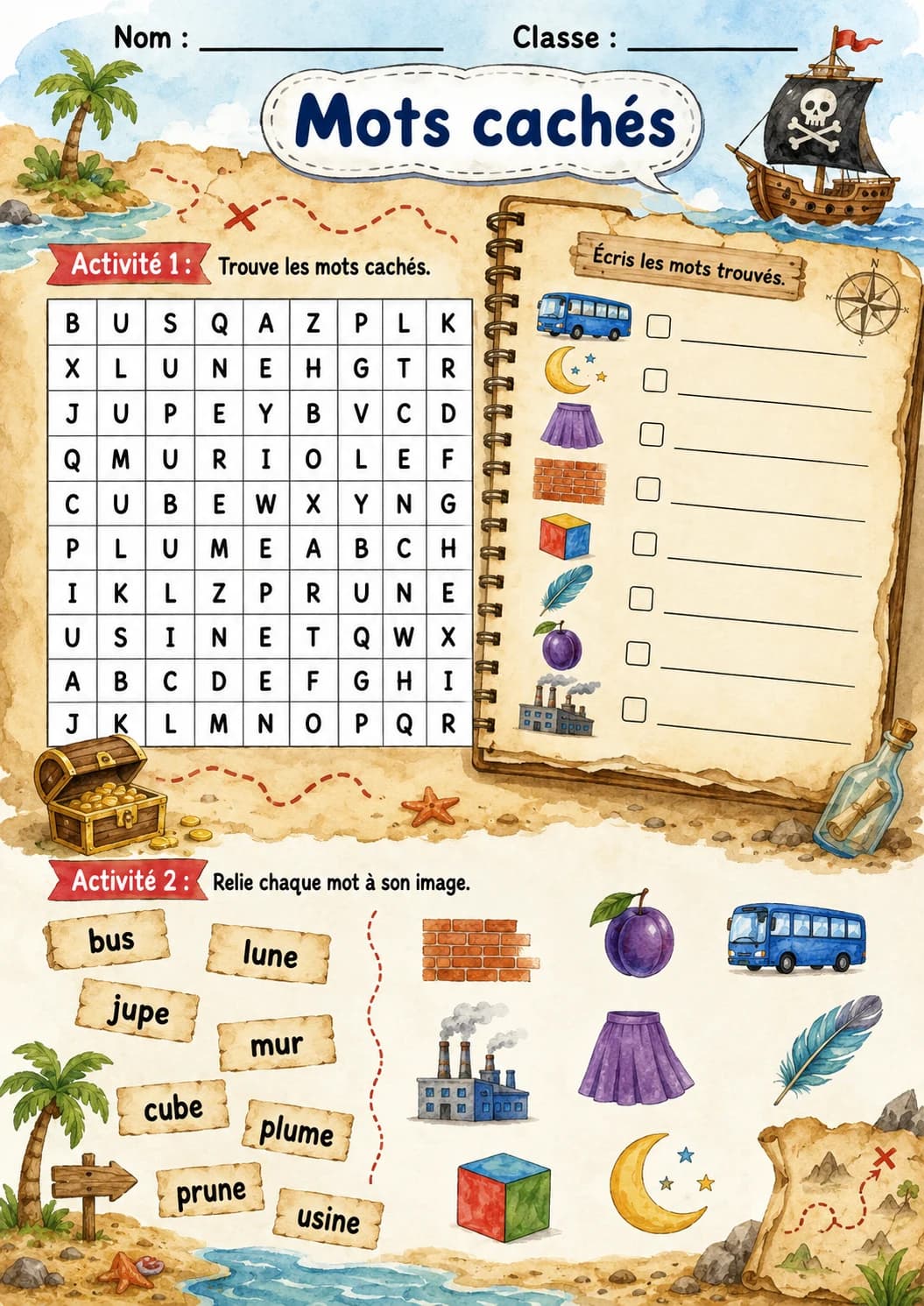 French Letter U Phonics Worksheets Pack page 7 printable worksheet preview