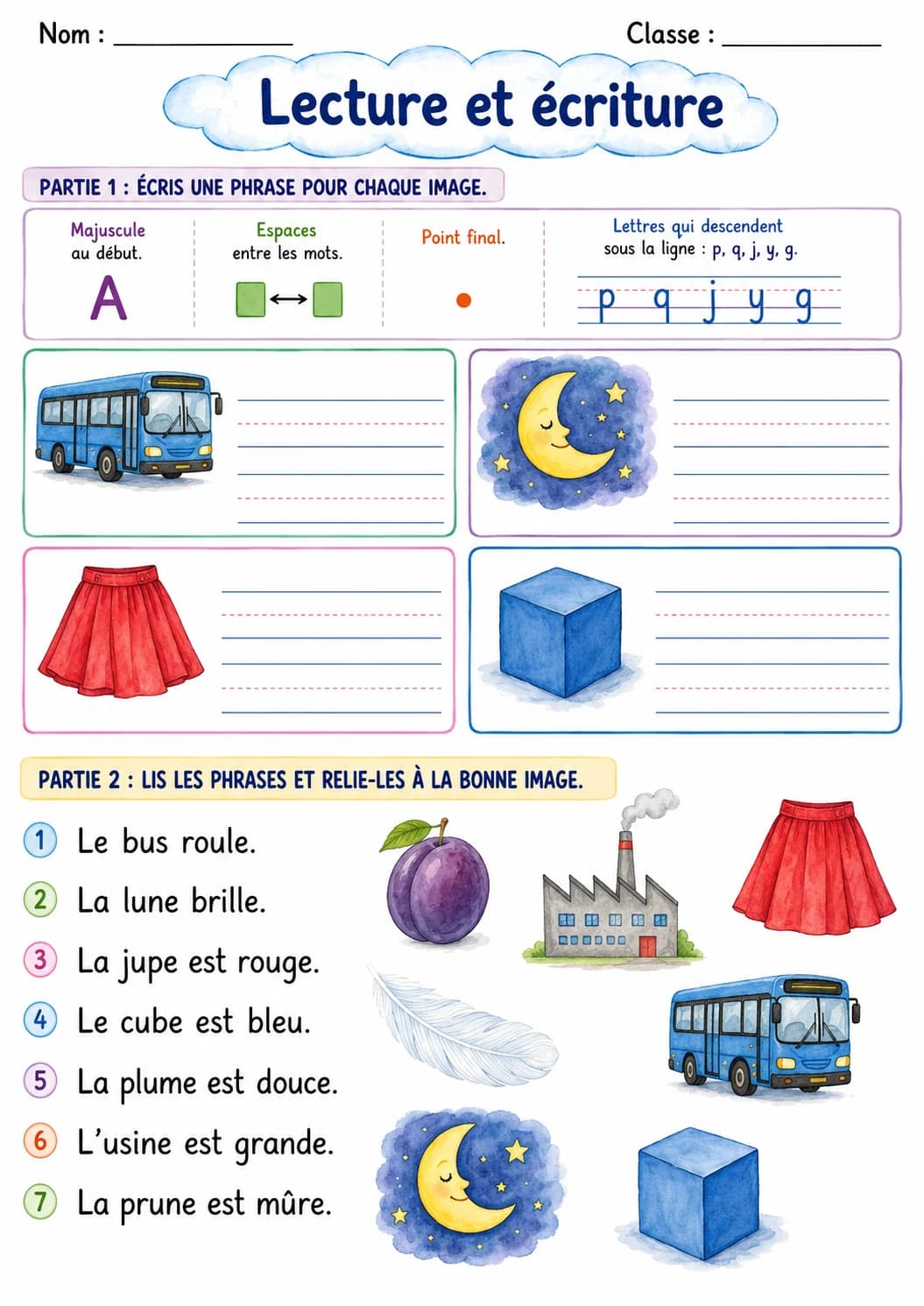 French Letter U Phonics Worksheets Pack page 8 printable worksheet preview