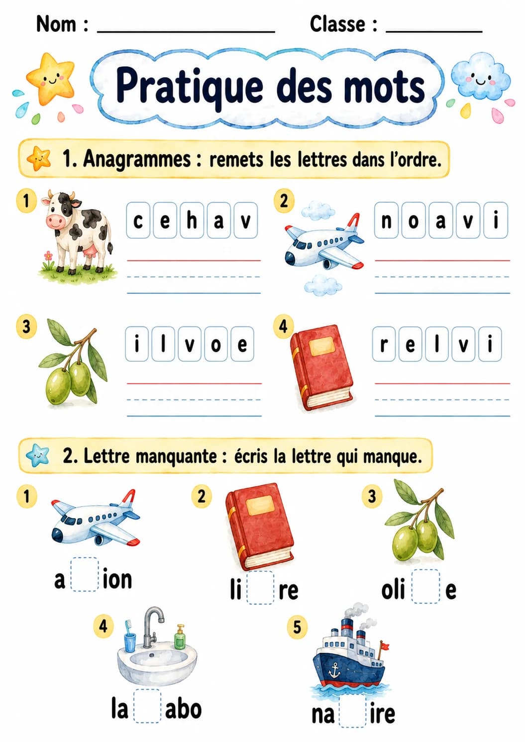 French Letter V Phonics Worksheets Pack page 8 printable worksheet preview
