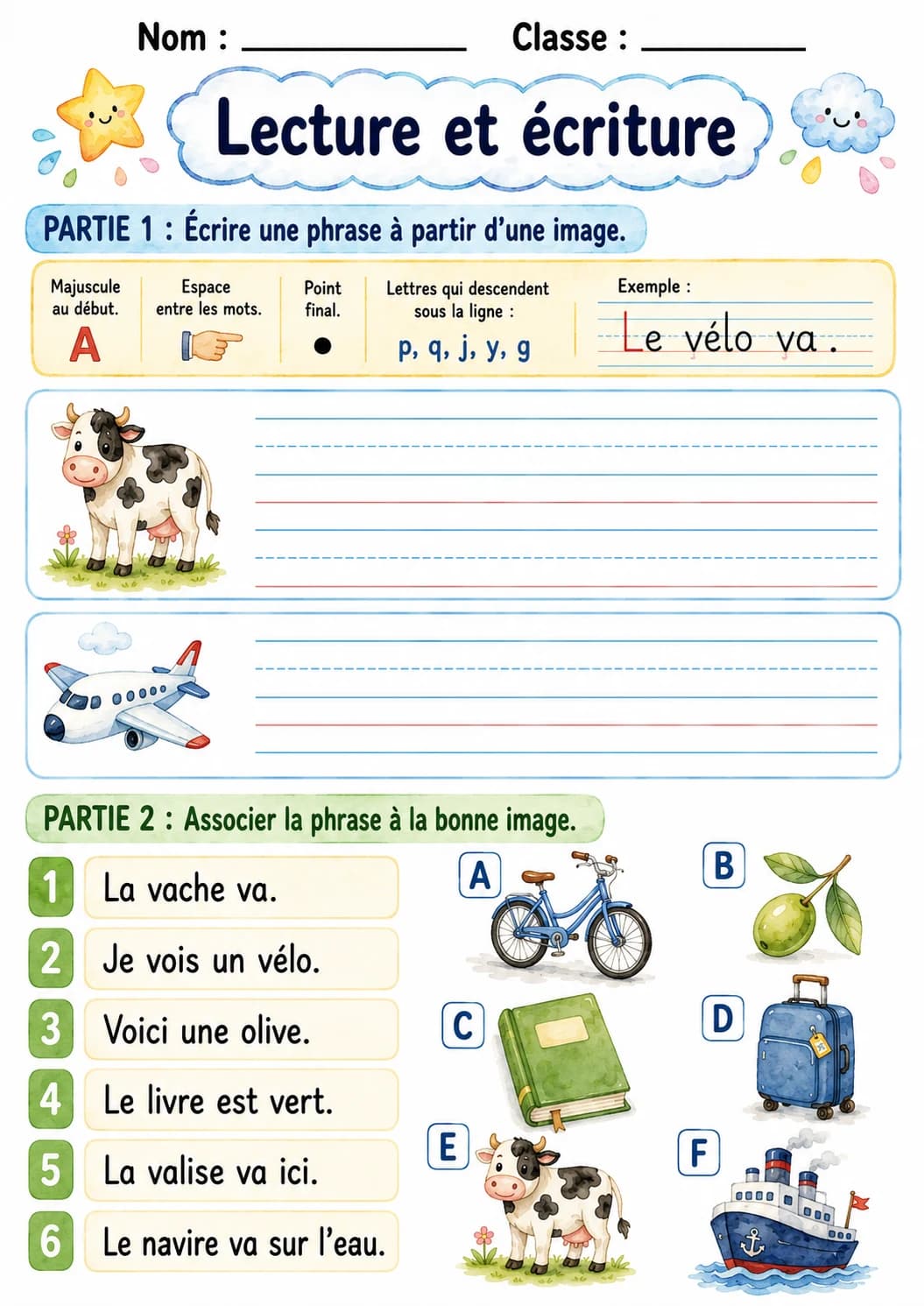 French Letter V Phonics Worksheets Pack page 10 printable worksheet preview
