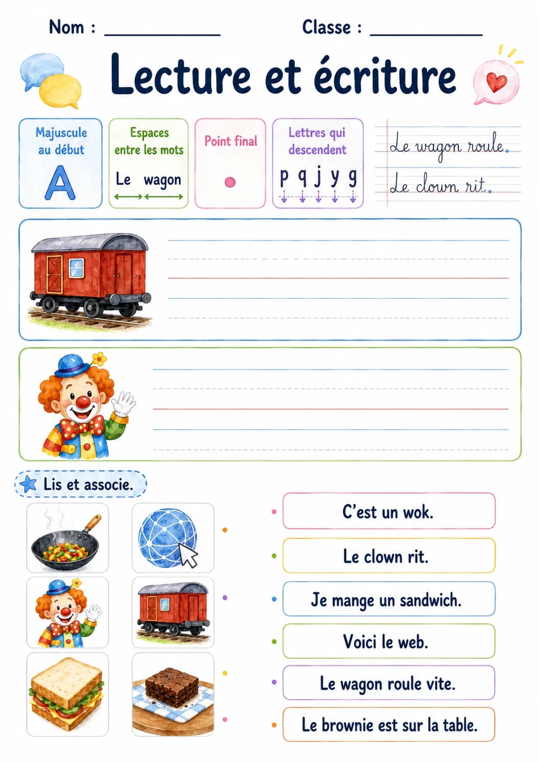 French Letter W Phonics Worksheets Pack printable worksheet pack preview from KiwiBee