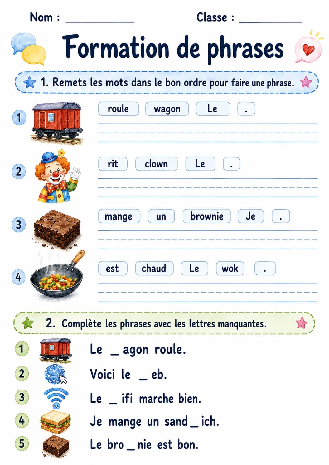 French Letter W Phonics Worksheets Pack page 4 printable worksheet preview