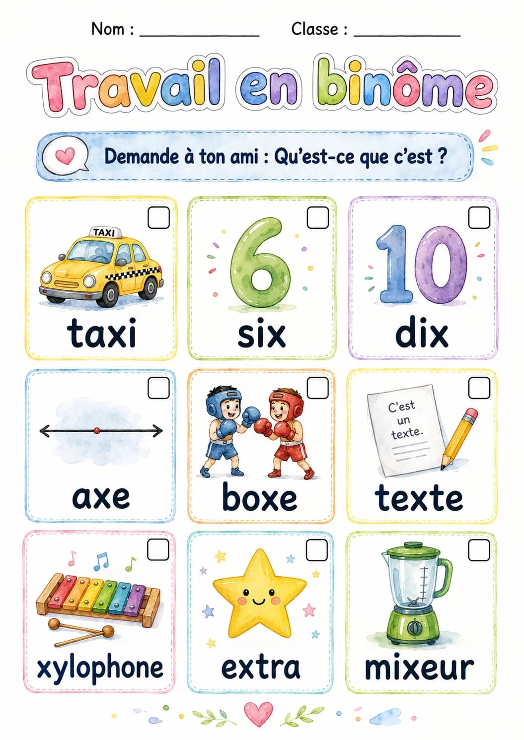 French Letter X Phonics Worksheets Pack page 5 printable worksheet preview