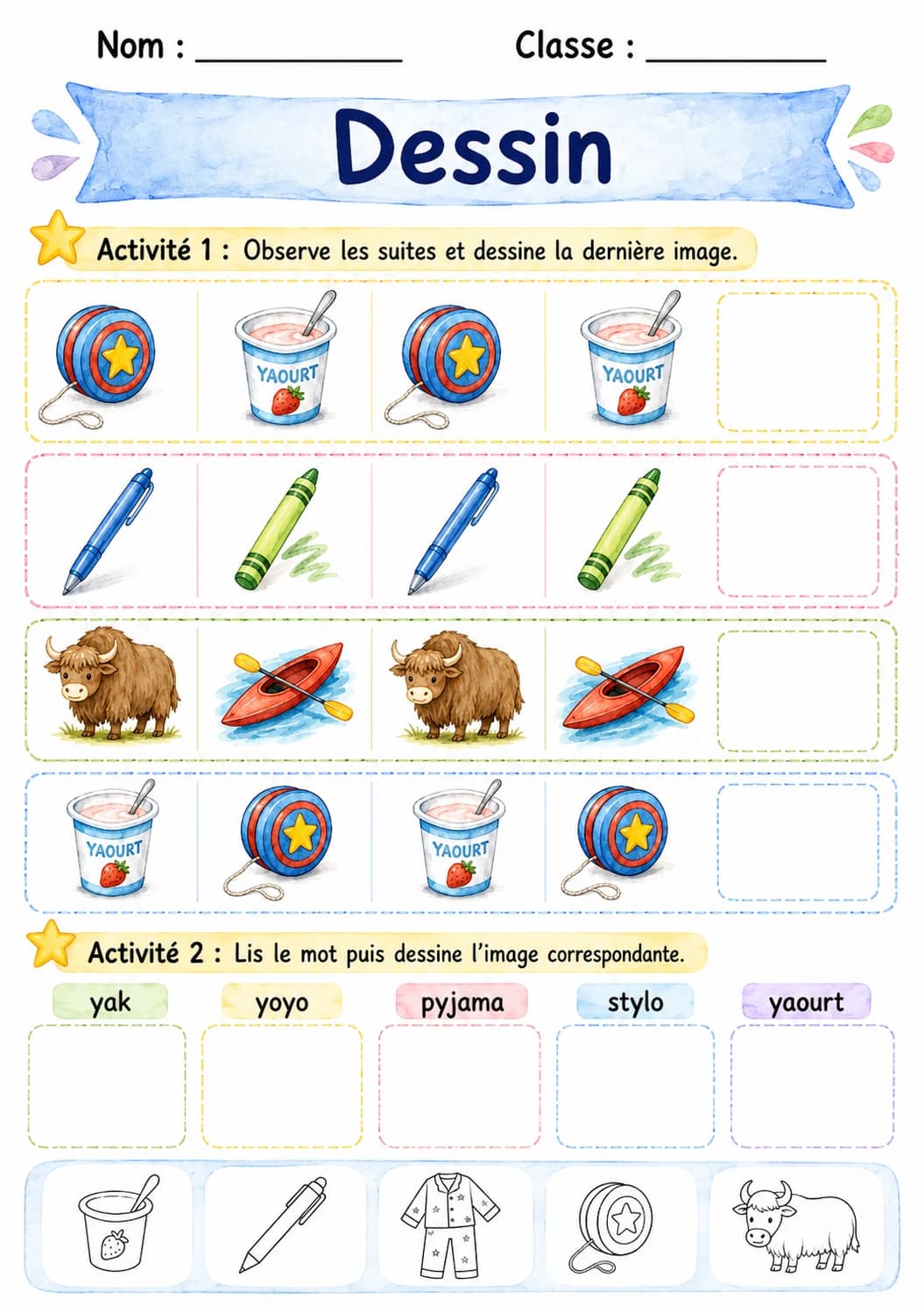 French Letter Y Phonics Worksheets Pack printable worksheet pack preview from KiwiBee