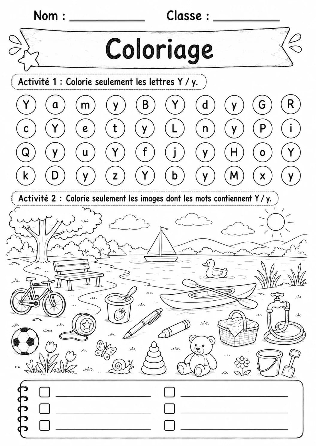 French Letter Y Phonics Worksheets Pack page 9 printable worksheet preview