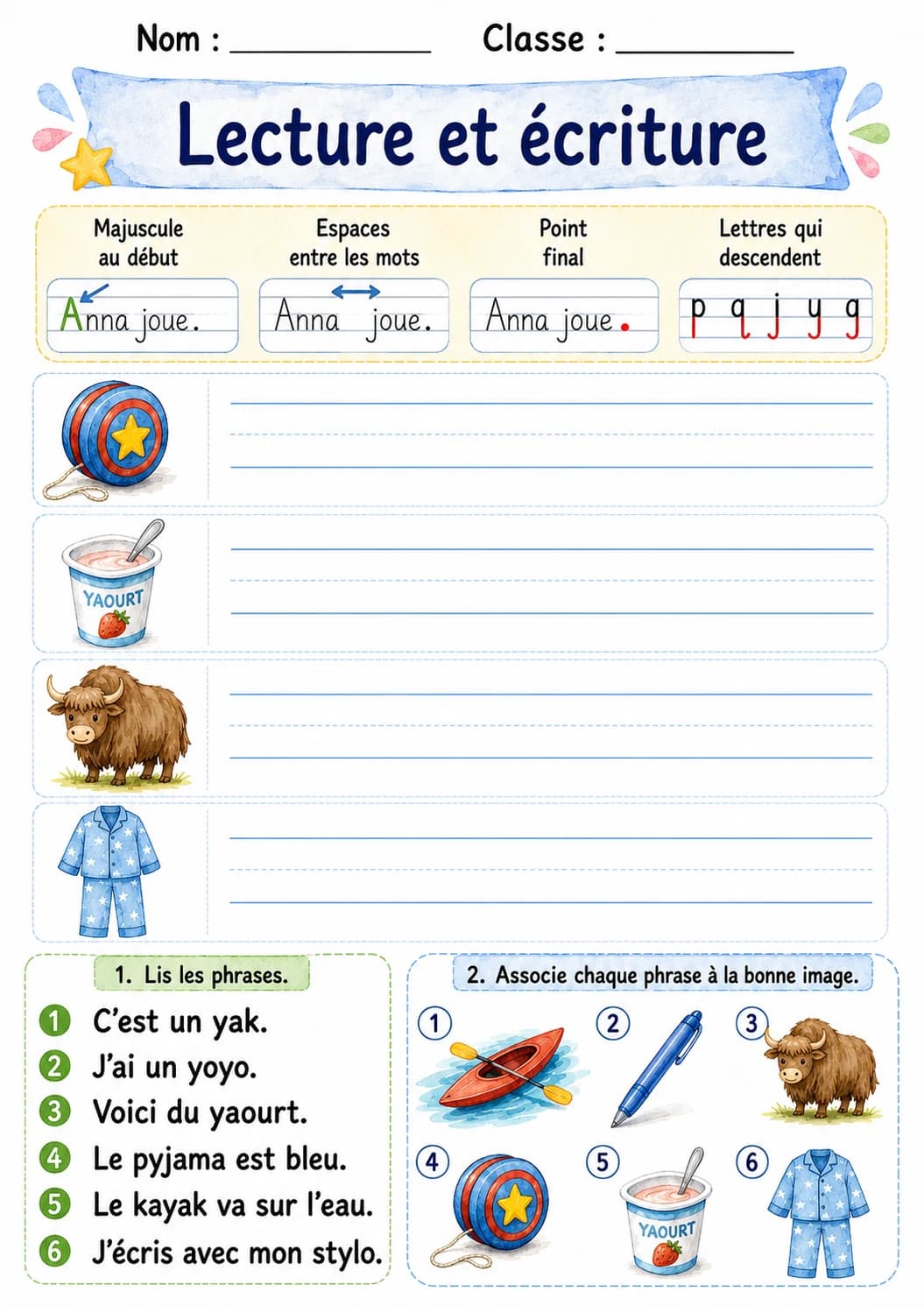 French Letter Y Phonics Worksheets Pack page 10 printable worksheet preview