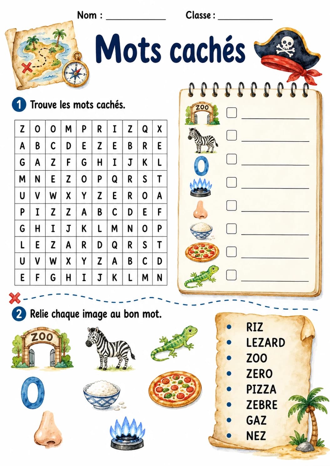 French Letter Z Phonics Worksheets Pack page 2 printable worksheet preview