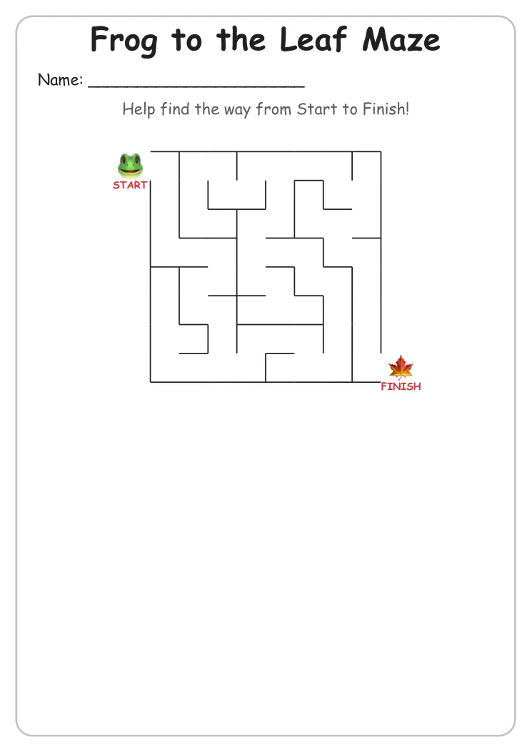 Frog to the Leaf Maze (Kindergarten)