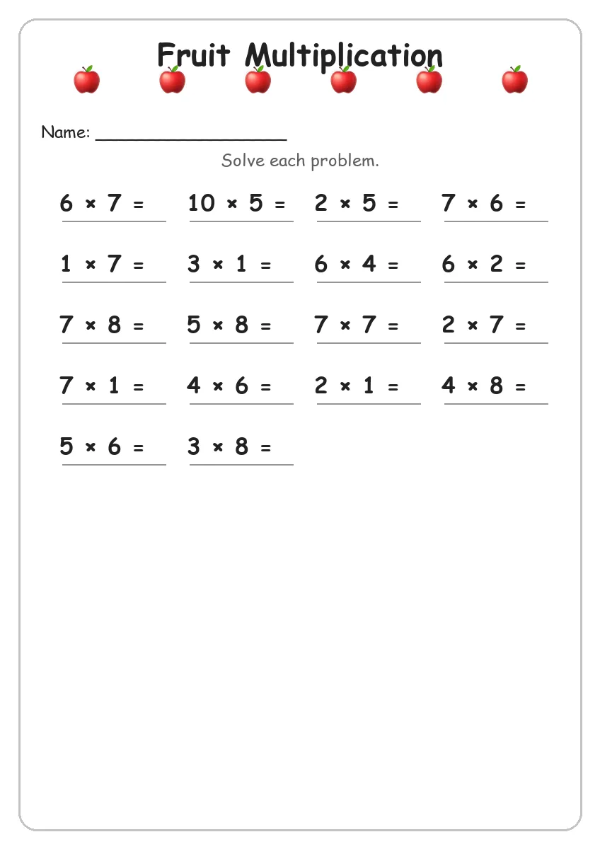 Fruit Multiplication (Grade 3)