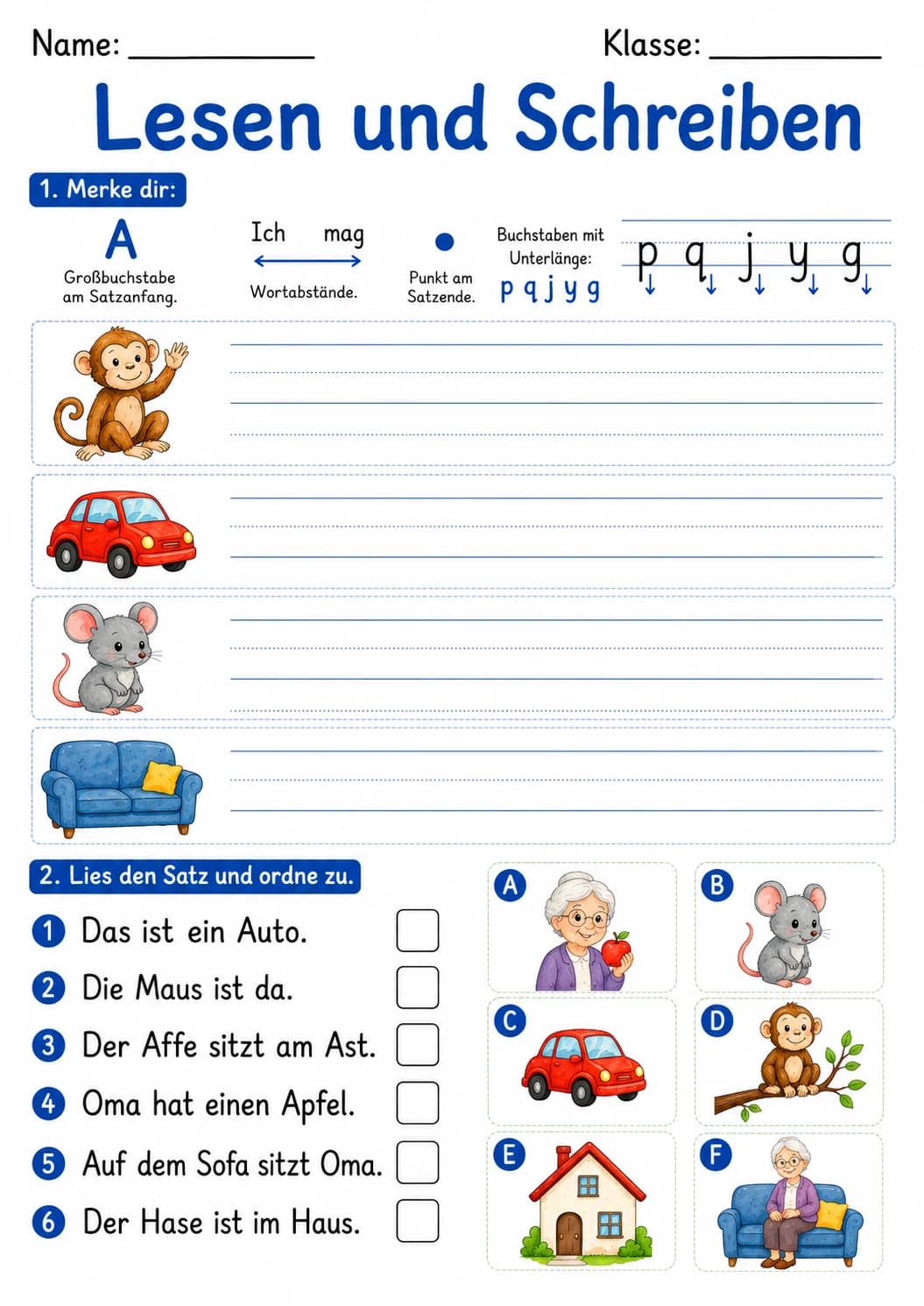German Letter A Phonics Worksheets Pack page 7 printable worksheet preview