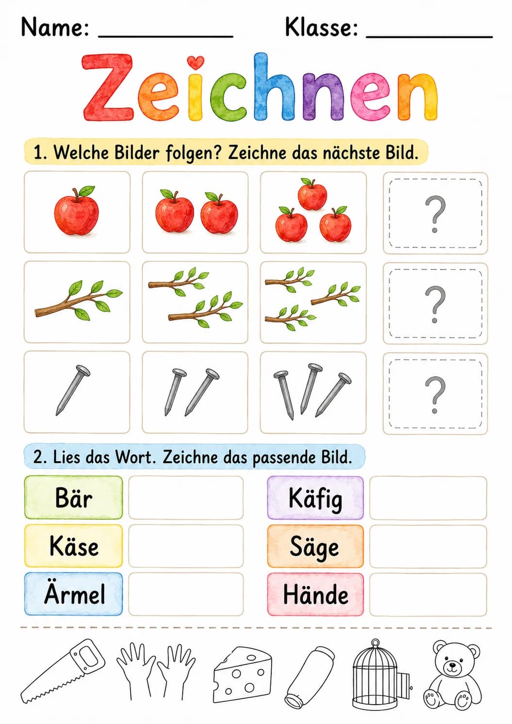 German Letter A Umlaut Phonics Worksheets Pack page 7 printable worksheet preview