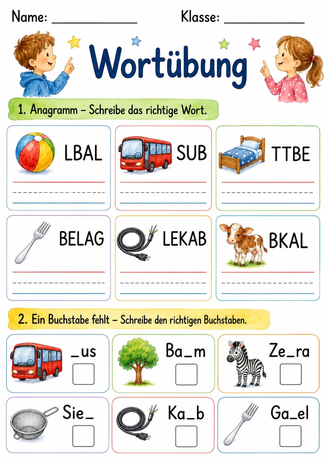 German Letter B Phonics Worksheets Pack page 6 printable worksheet preview