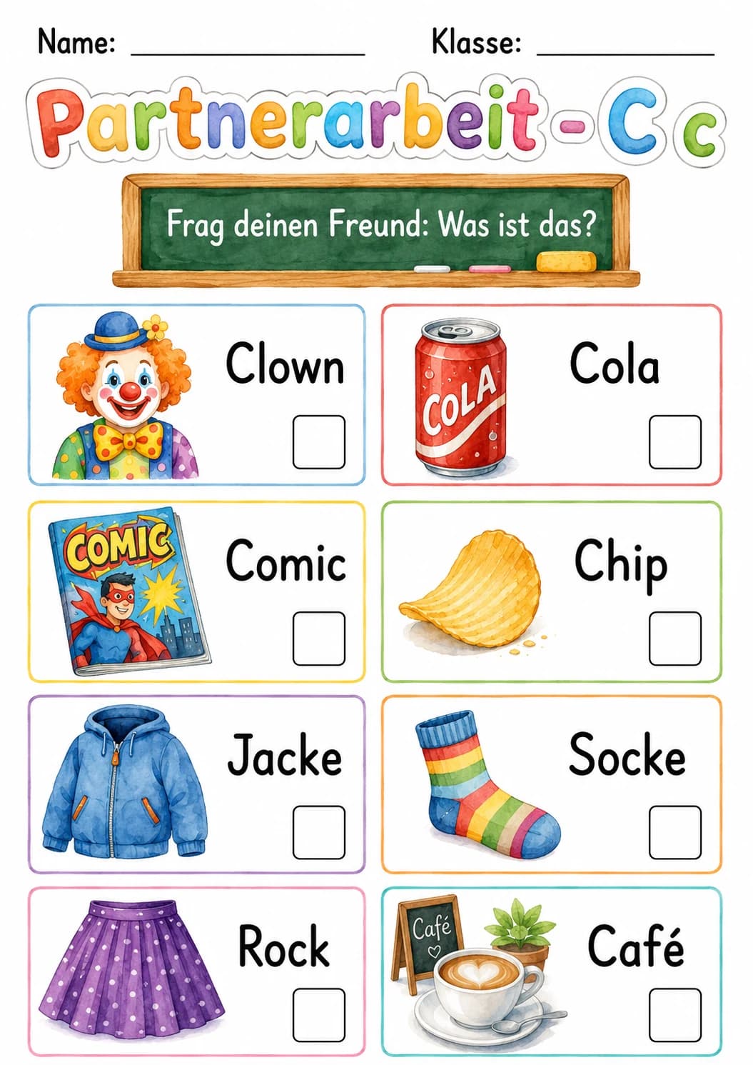 German Letter C Phonics Worksheets Pack page 3 printable worksheet preview