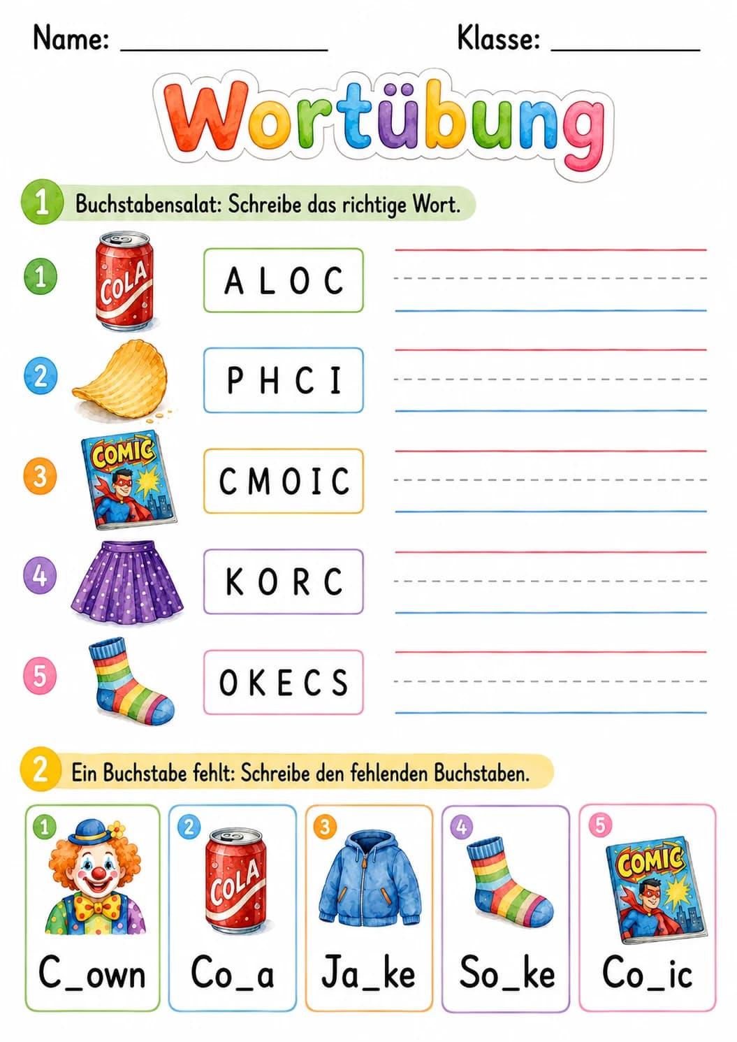 German Letter C Phonics Worksheets Pack page 7 printable worksheet preview