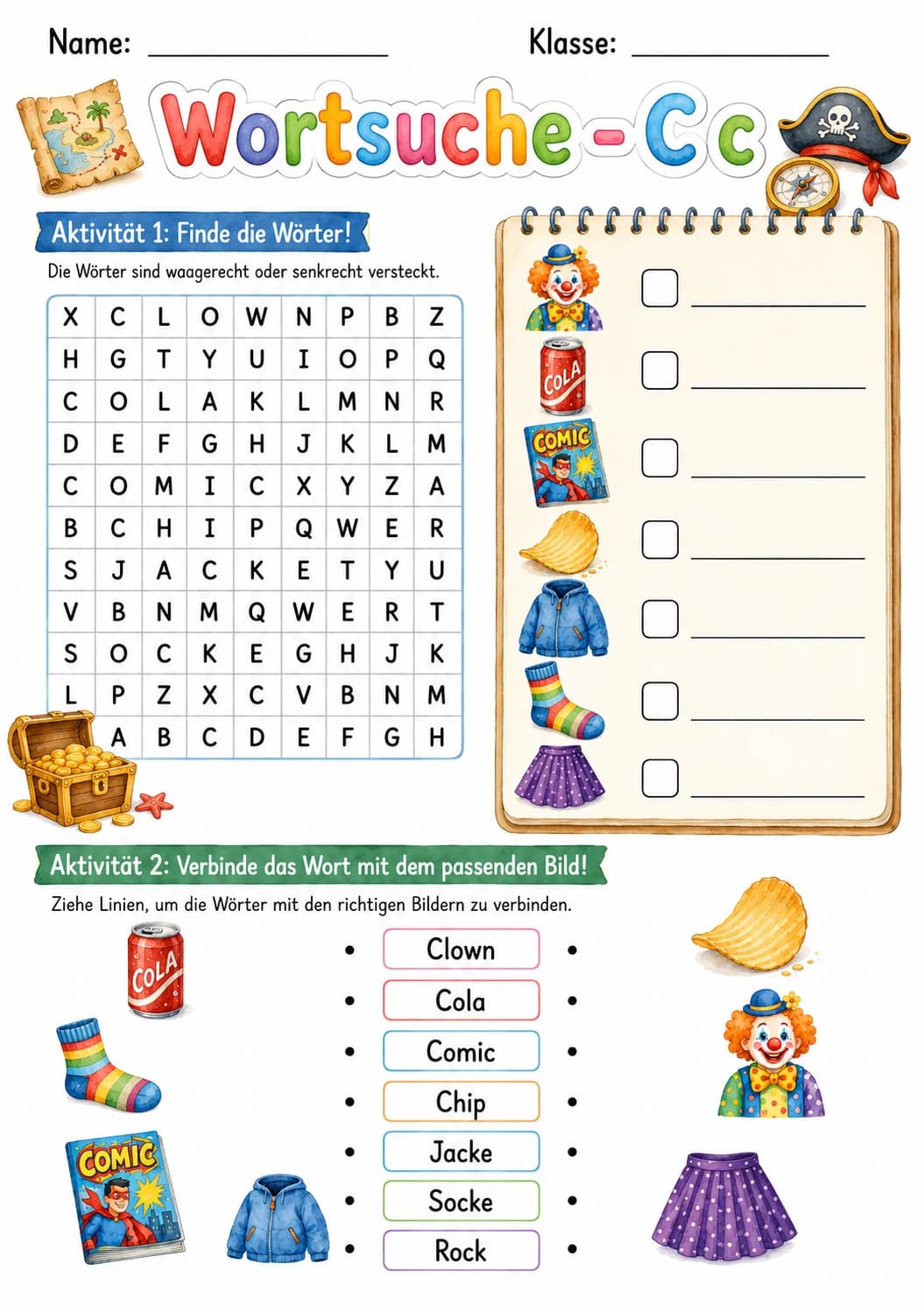 German Letter C Phonics Worksheets Pack page 10 printable worksheet preview