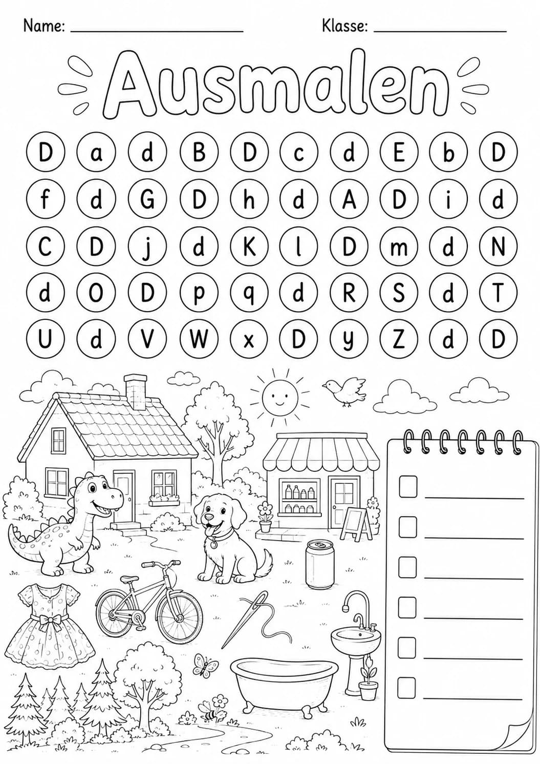 German Letter D Phonics Worksheets Pack printable worksheet pack preview from KiwiBee