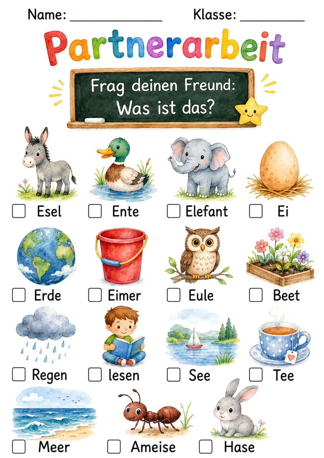 German Letter E Phonics Worksheets Pack page 3 printable worksheet preview