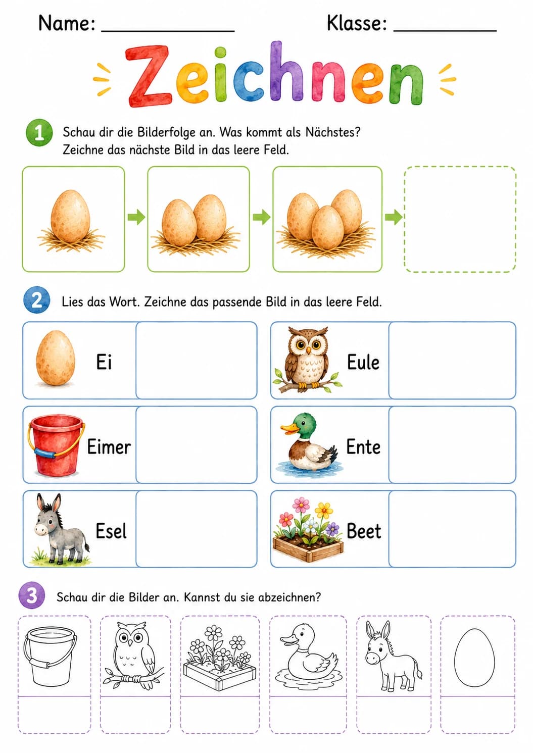 German Letter E Phonics Worksheets Pack page 5 printable worksheet preview