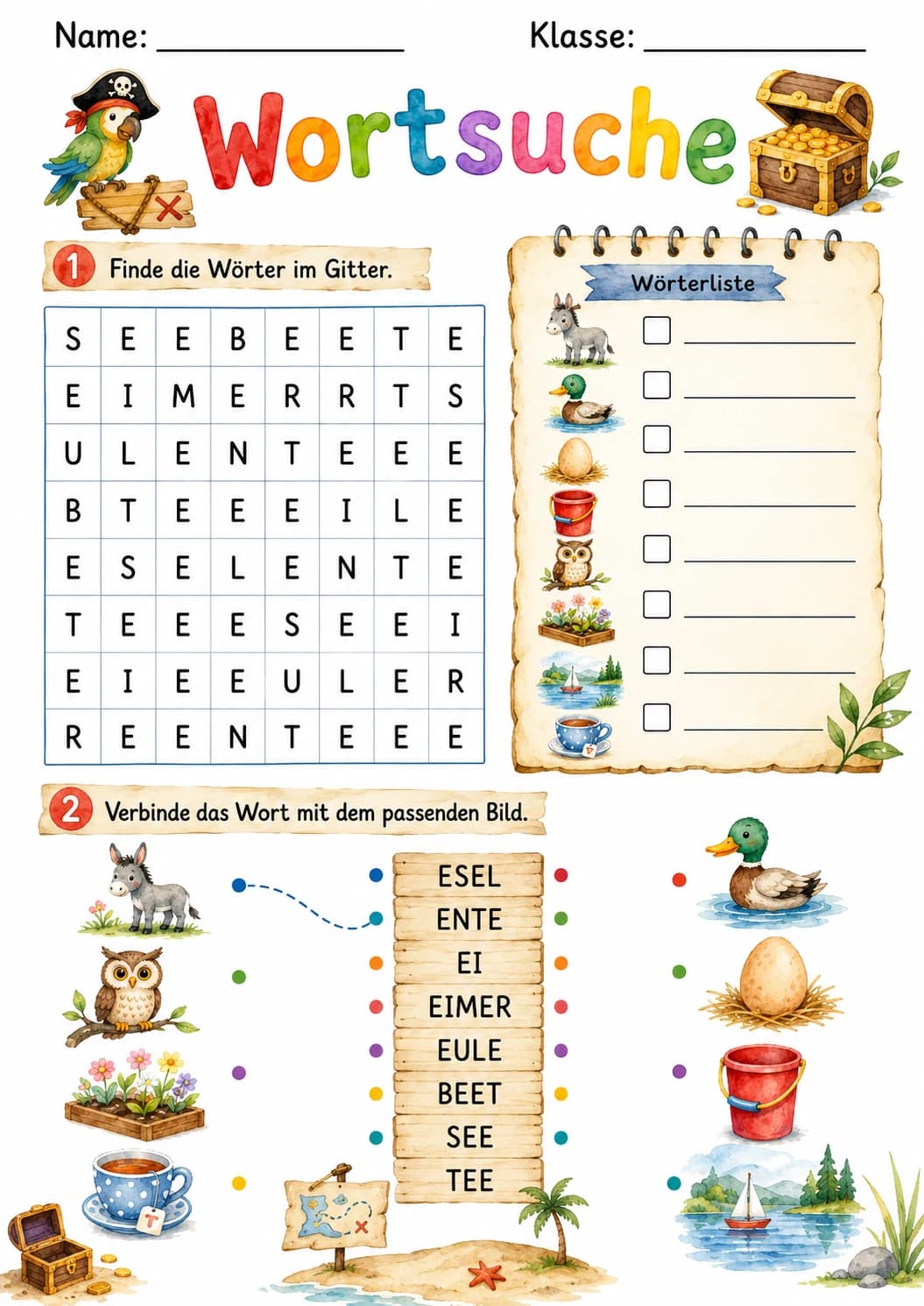 German Letter E Phonics Worksheets Pack page 10 printable worksheet preview