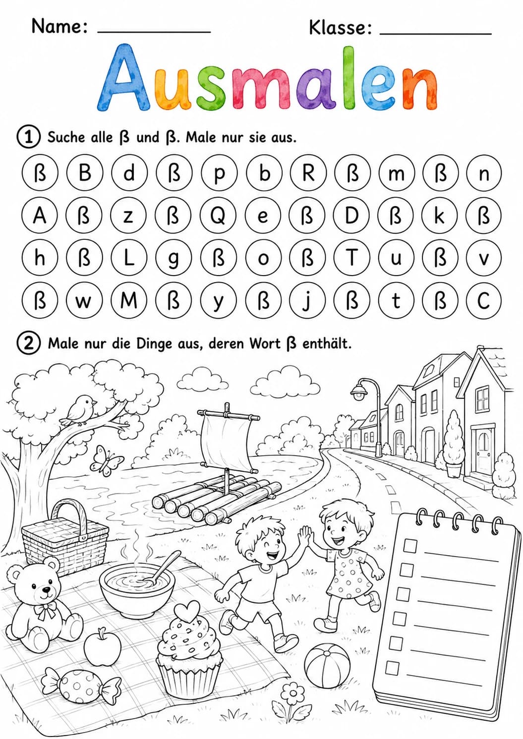 German Letter Eszett Phonics Worksheets Pack page 7 printable worksheet preview