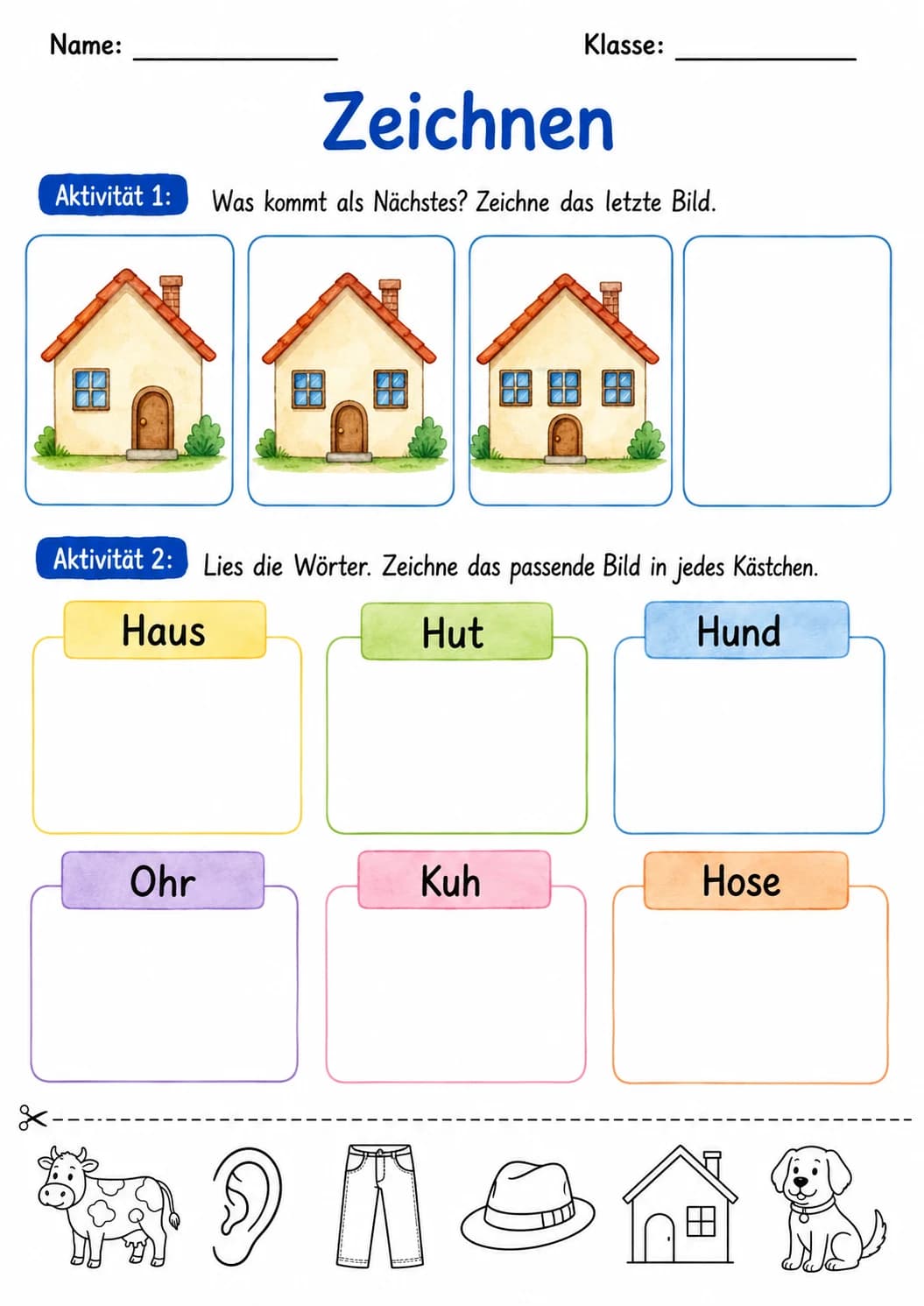 German Letter H Phonics Worksheets Pack page 5 printable worksheet preview