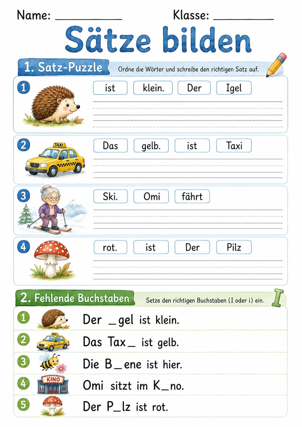 German Letter I Phonics Worksheets Pack page 5 printable worksheet preview