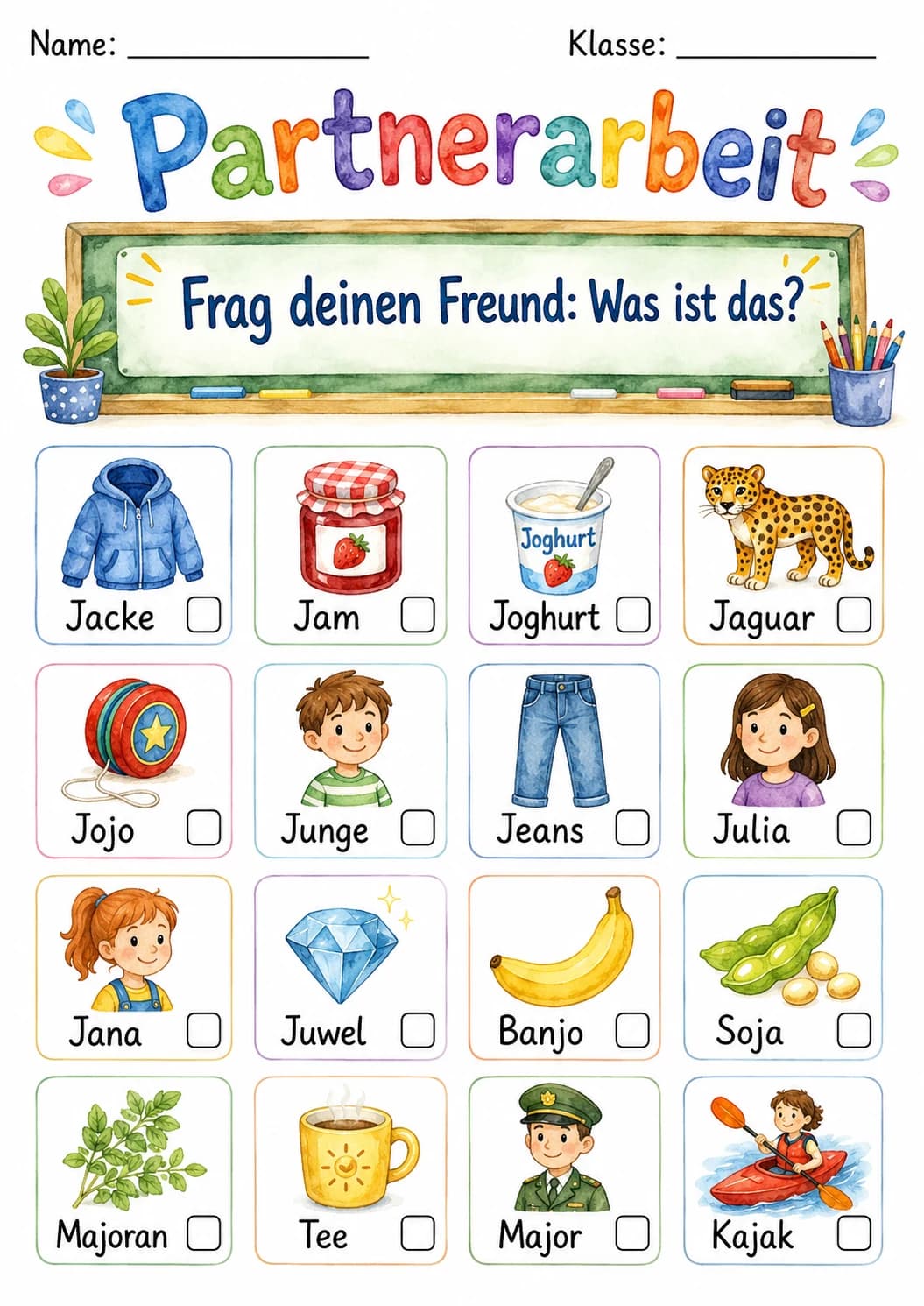 German Letter J Phonics Worksheets Pack page 3 printable worksheet preview