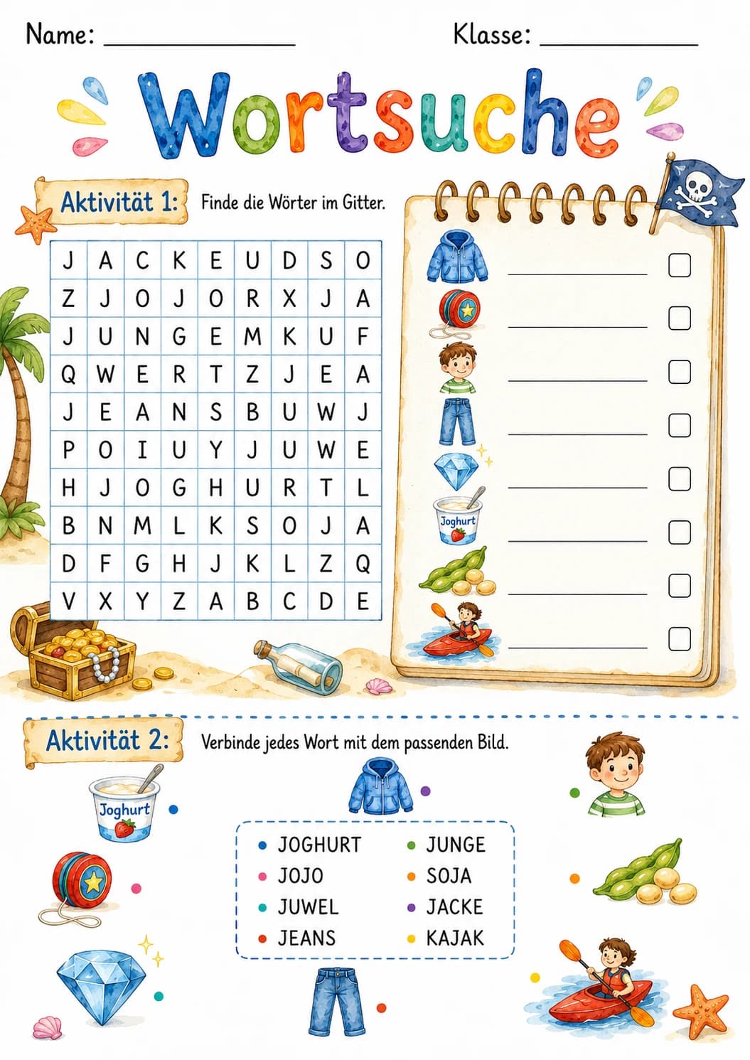 German Letter J Phonics Worksheets Pack page 9 printable worksheet preview