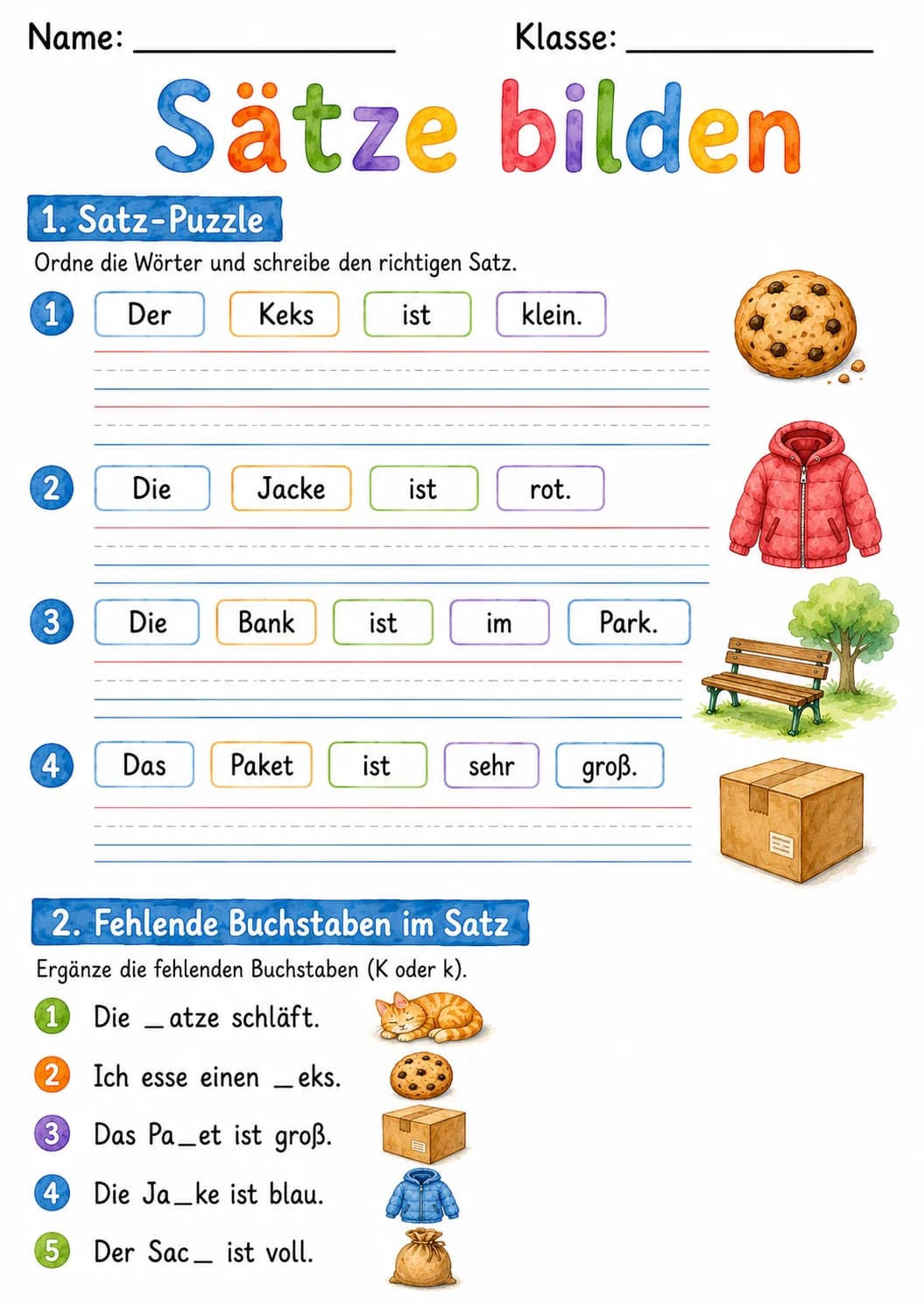 German Letter K Phonics Worksheets Pack page 7 printable worksheet preview