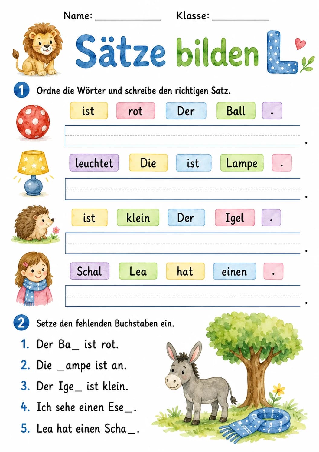 German Letter L Phonics Worksheets Pack page 9 printable worksheet preview