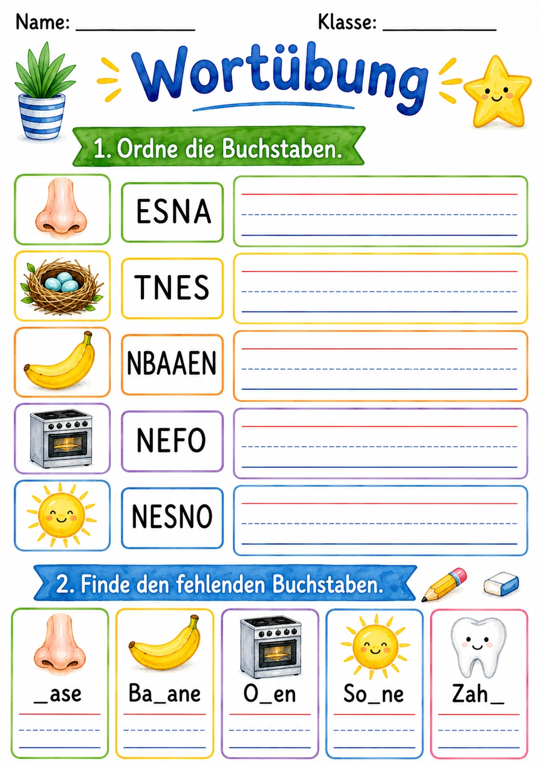 German Letter N Phonics Worksheets Pack page 8 printable worksheet preview