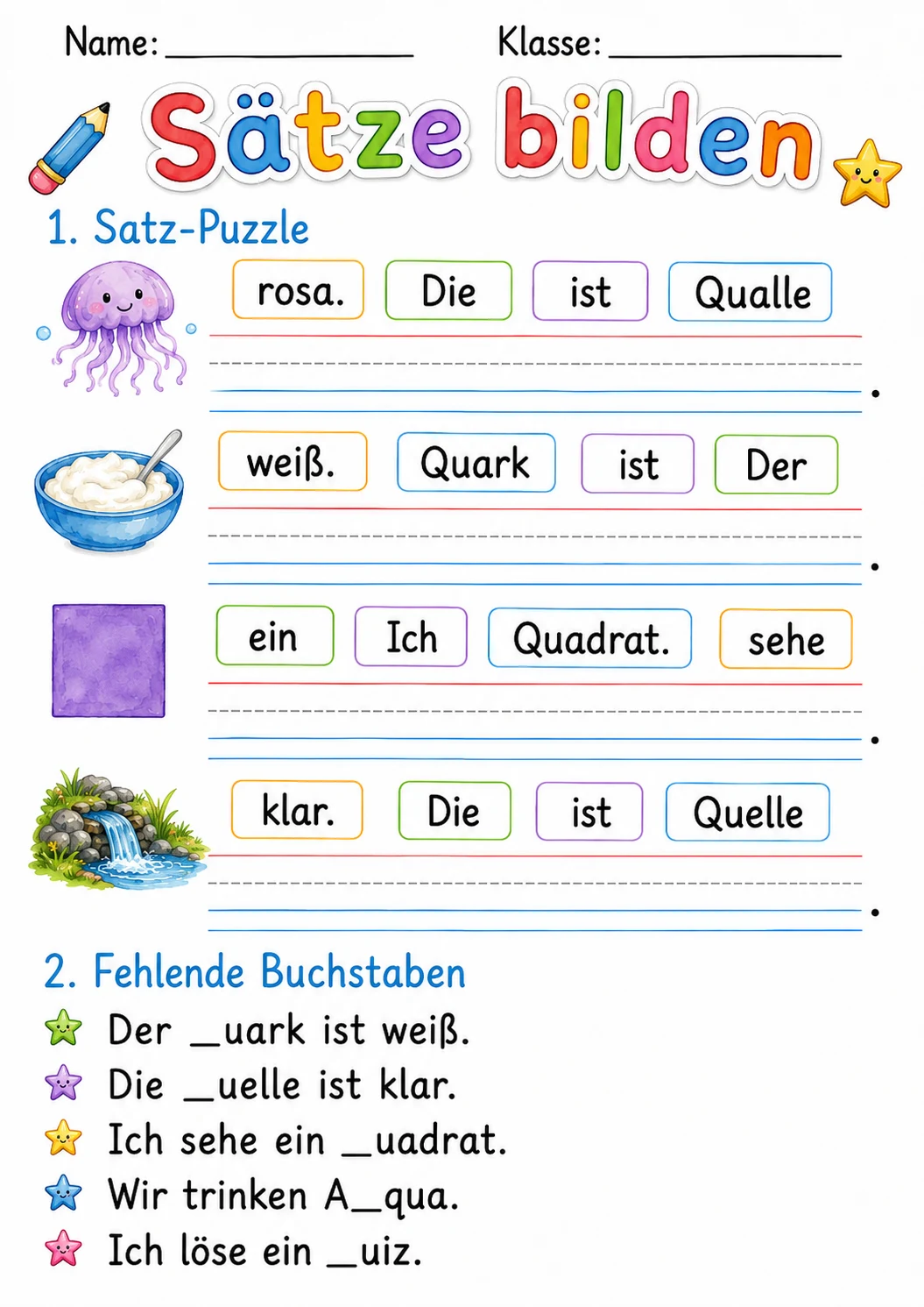 German Letter Q Phonics Worksheets Pack page 4 printable worksheet preview