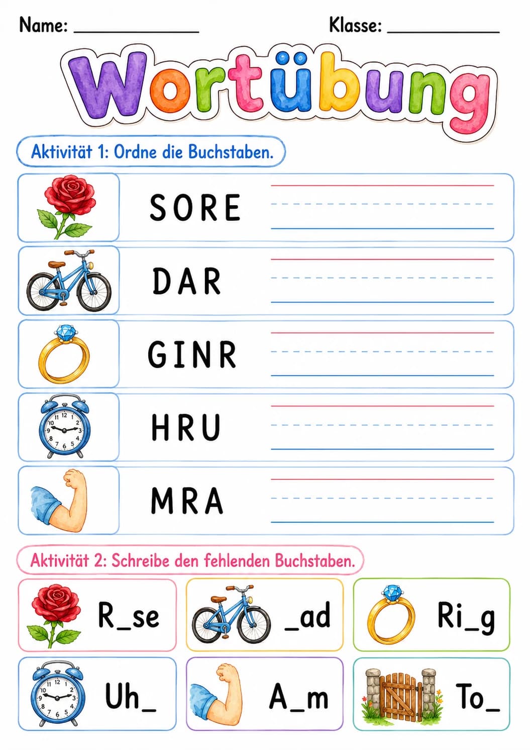 German Letter R Phonics Worksheets Pack page 4 printable worksheet preview