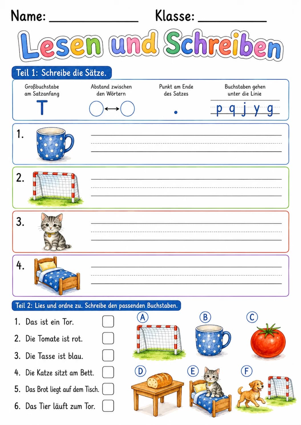 German Letter T Phonics Worksheets Pack page 4 printable worksheet preview
