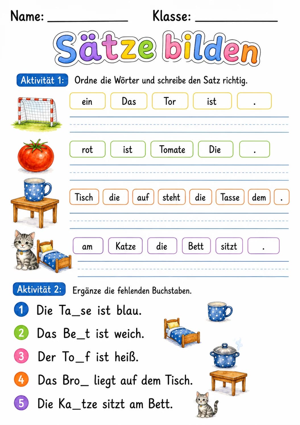 German Letter T Phonics Worksheets Pack page 8 printable worksheet preview