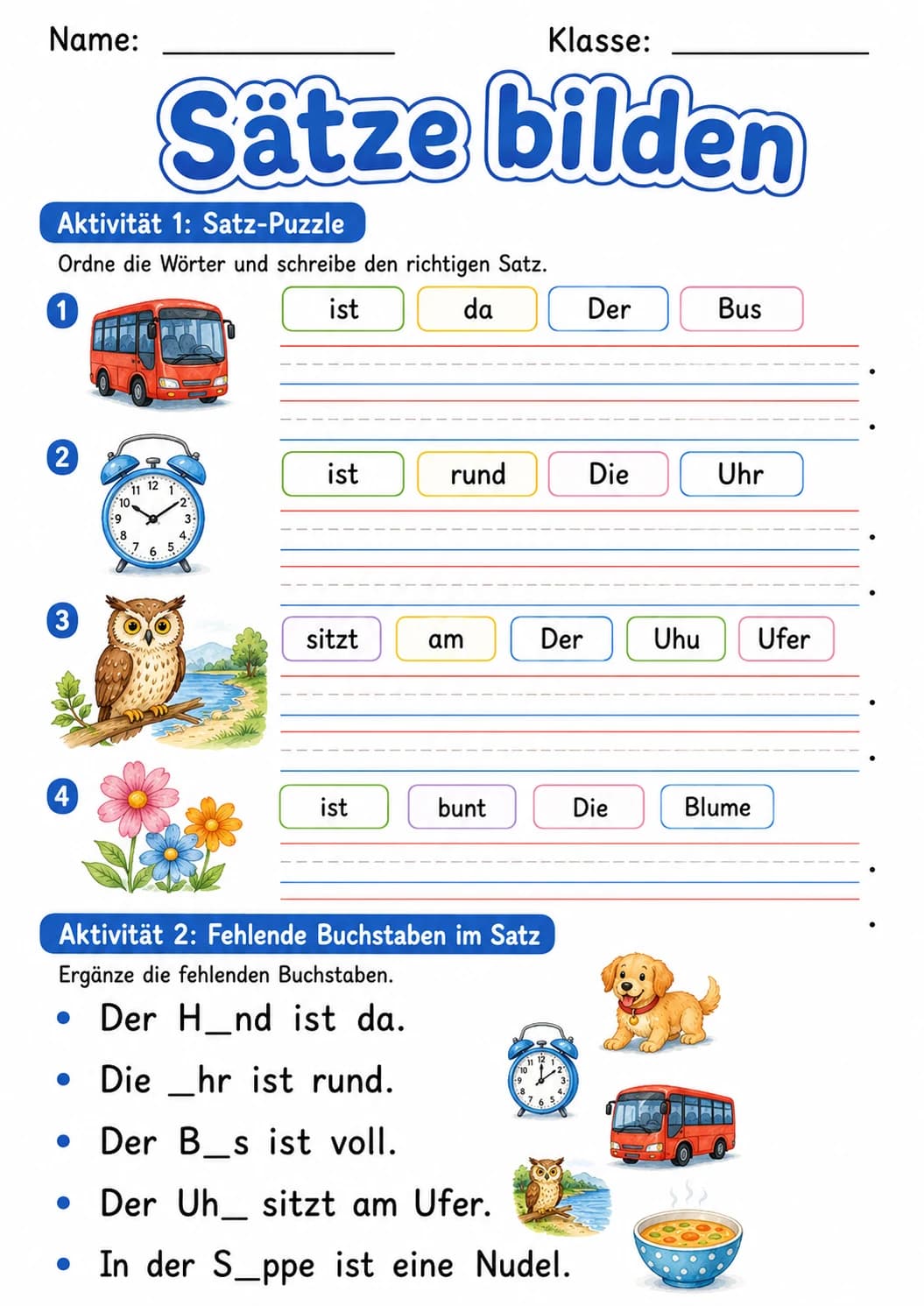 German Letter U Phonics Worksheets Pack page 8 printable worksheet preview