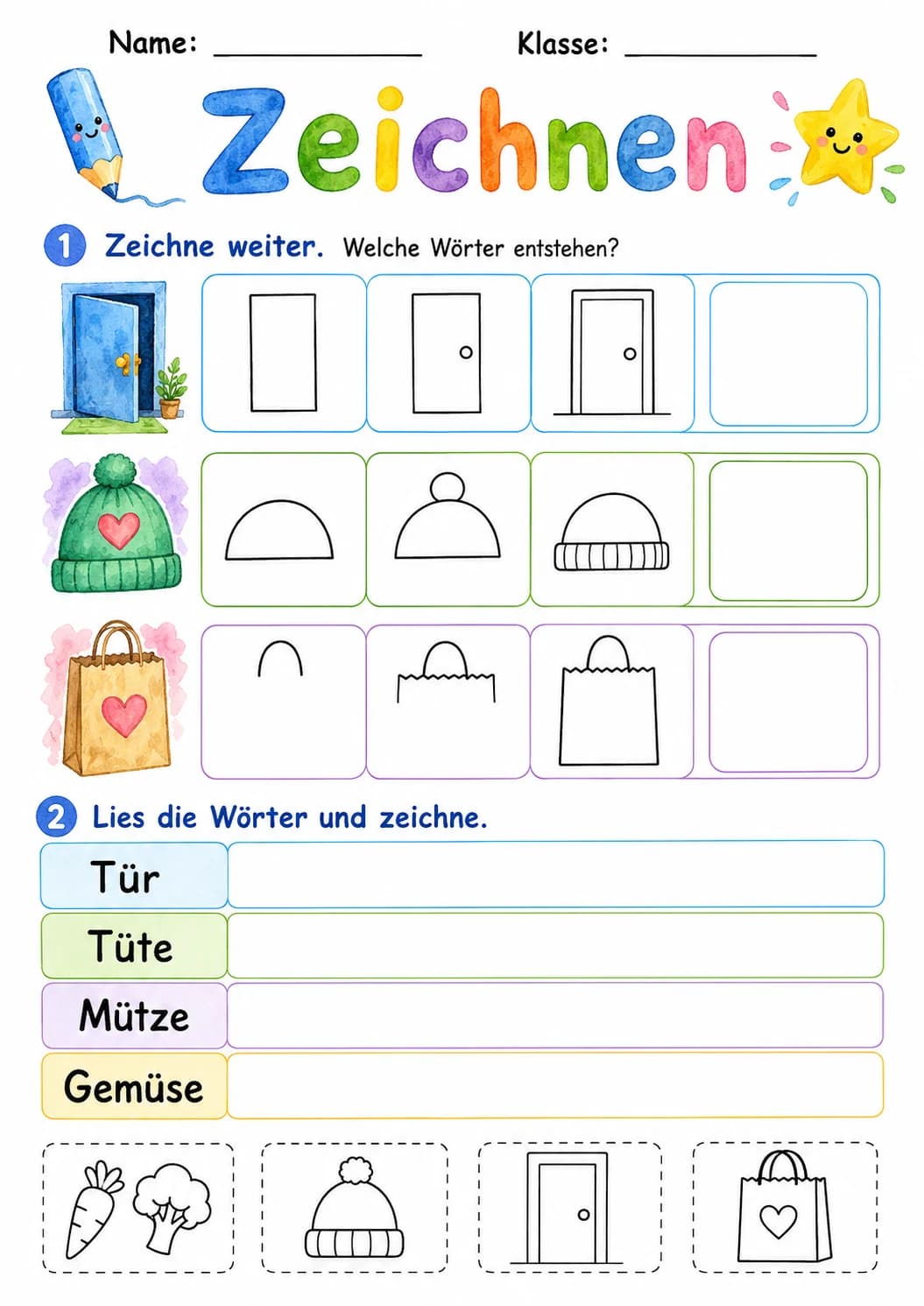 German Letter U Umlaut Phonics Worksheets Pack page 7 printable worksheet preview