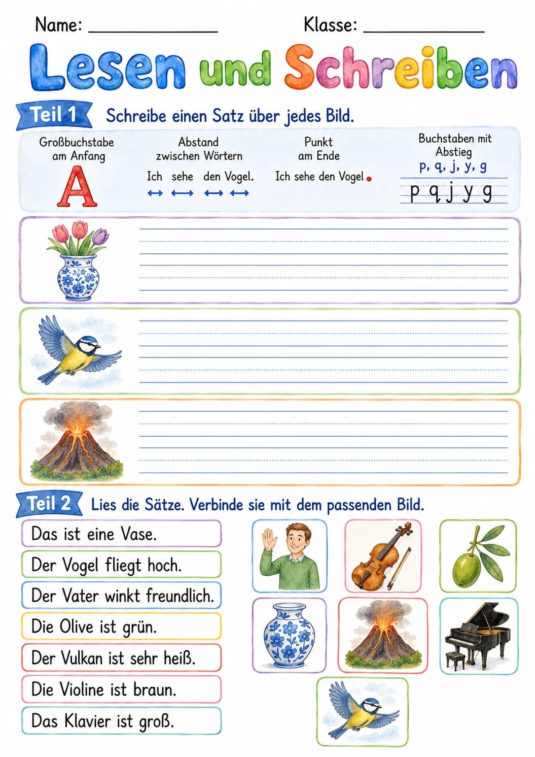 German Letter V Phonics Worksheets Pack printable worksheet pack preview from KiwiBee