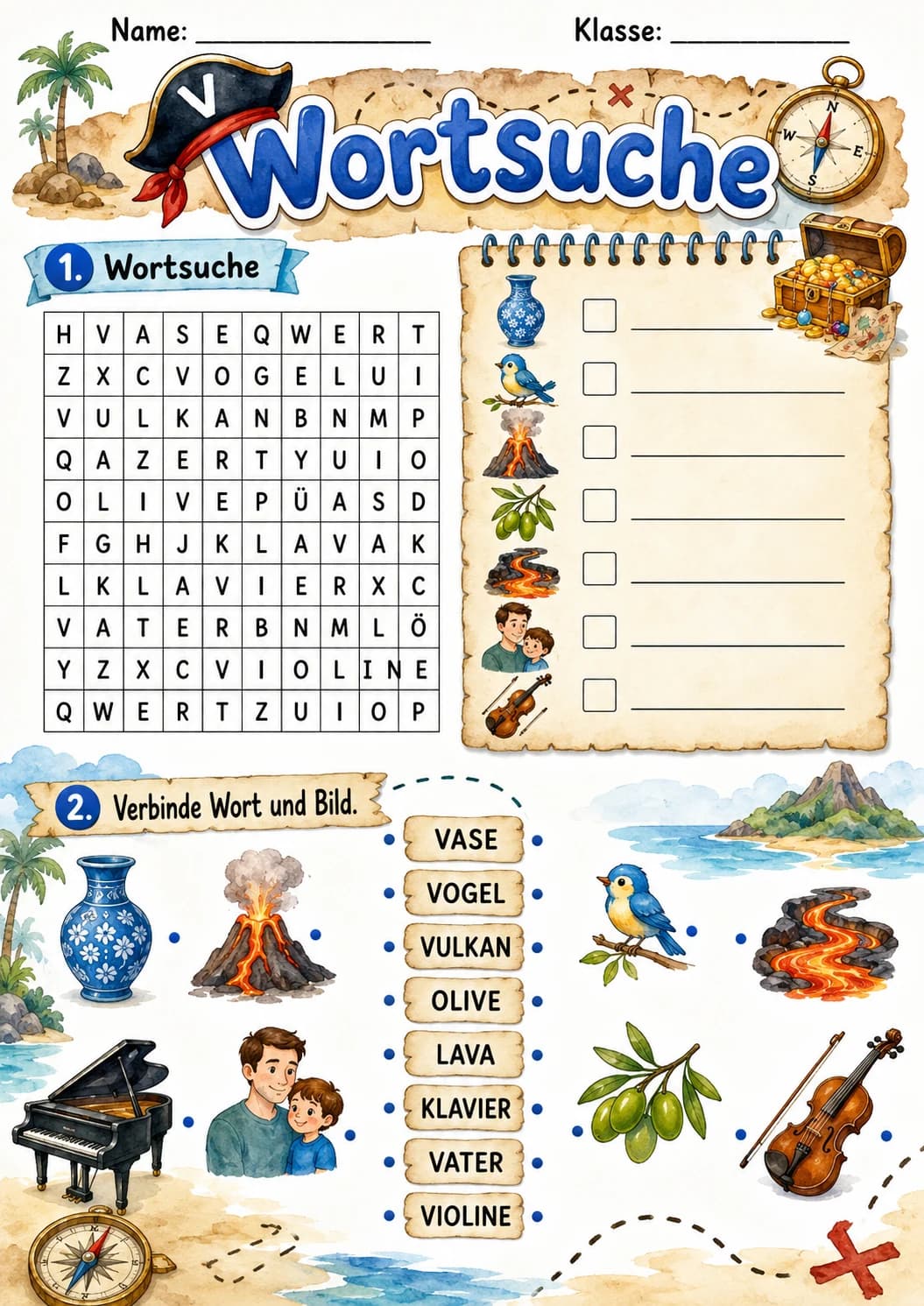 German Letter V Phonics Worksheets Pack page 8 printable worksheet preview