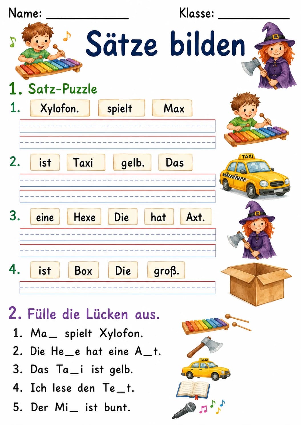 German Letter X Phonics Worksheets Pack printable worksheet pack preview from KiwiBee