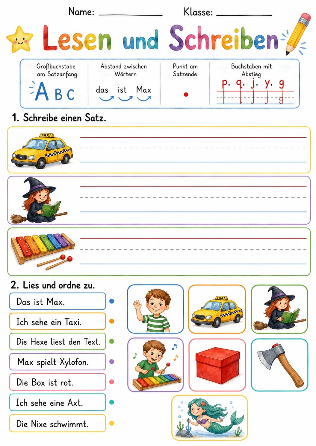 German Letter X Phonics Worksheets Pack page 7 printable worksheet preview