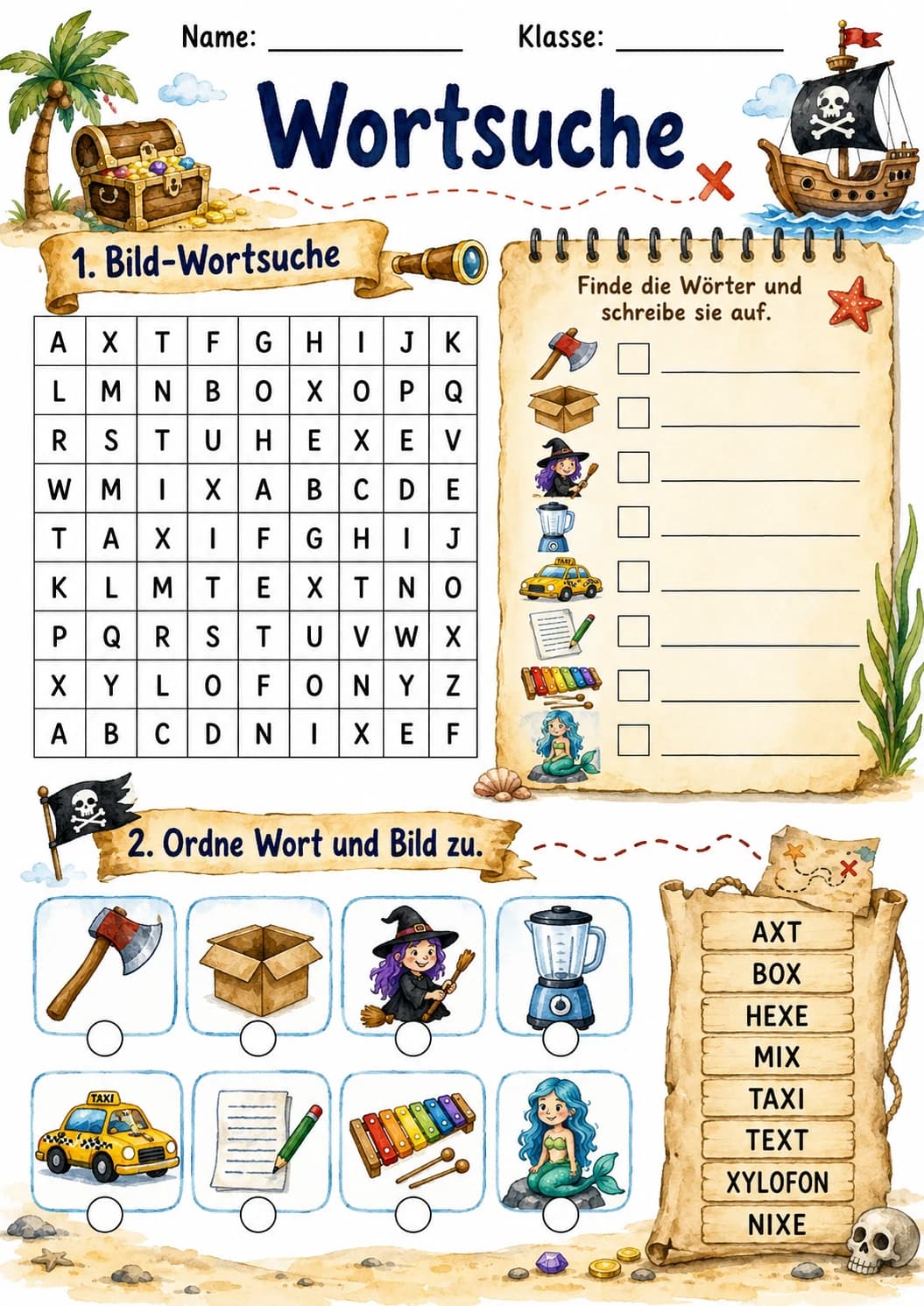 German Letter X Phonics Worksheets Pack page 9 printable worksheet preview