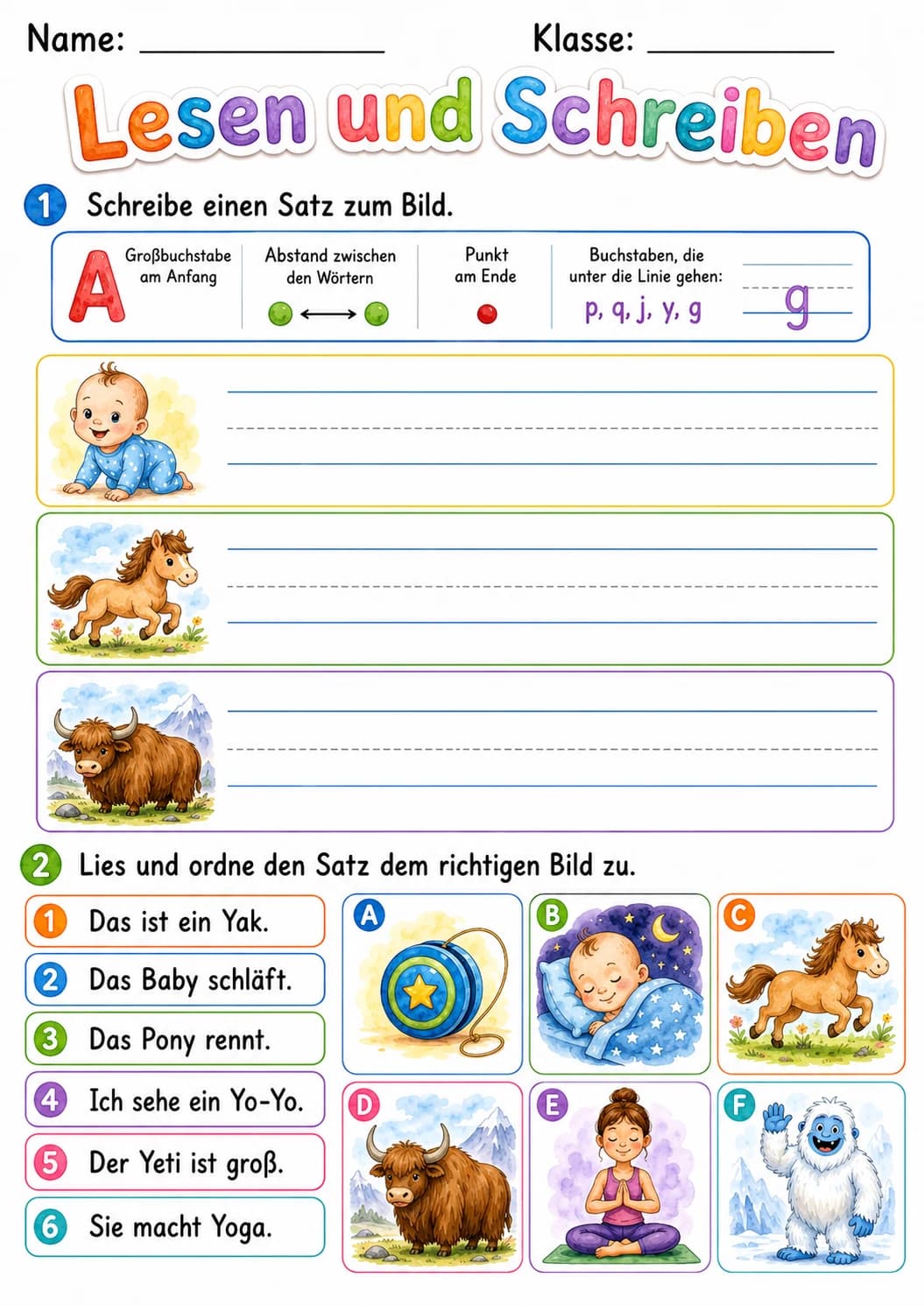 German Letter Y Phonics Worksheets Pack page 5 printable worksheet preview